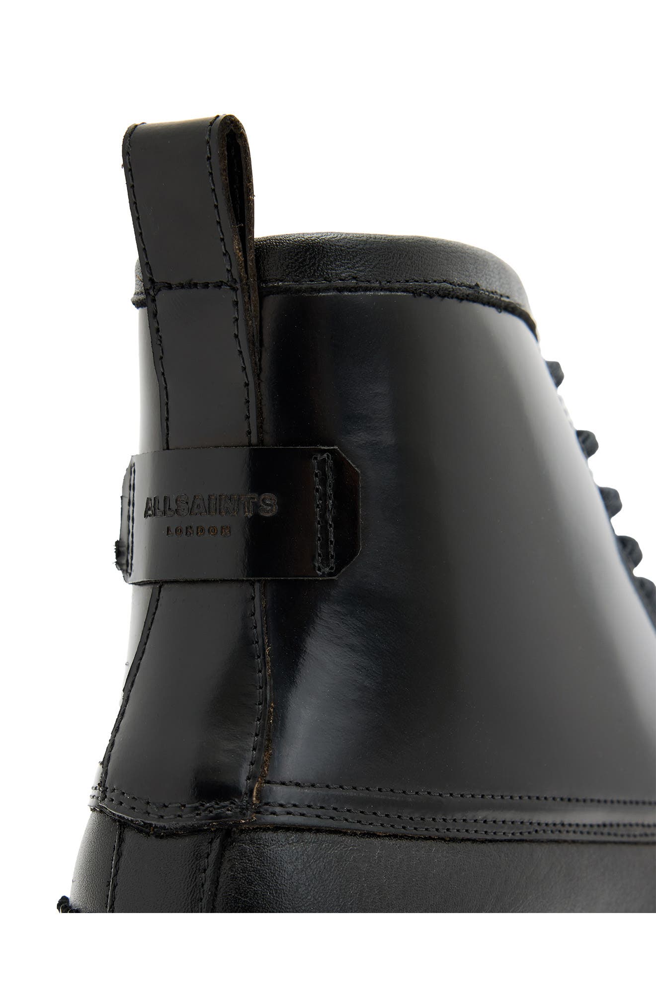 AllSaints Gibbs Moc Toe Boot, Alternate, color, Black