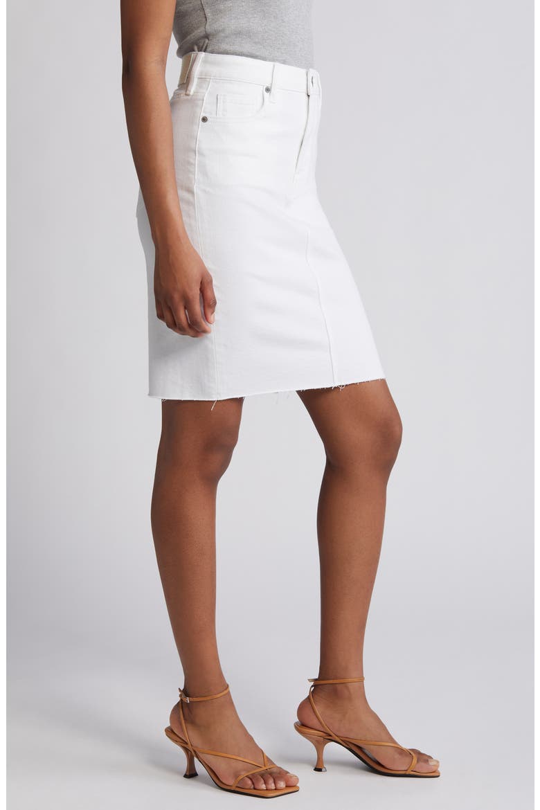 Raw Hem Denim Skirt, Alternate, color, WHITE