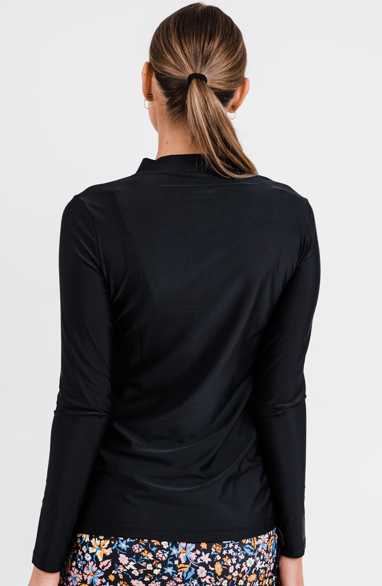Calypsa Half-Zip Nora Swim Top, Alternate, color, Black
