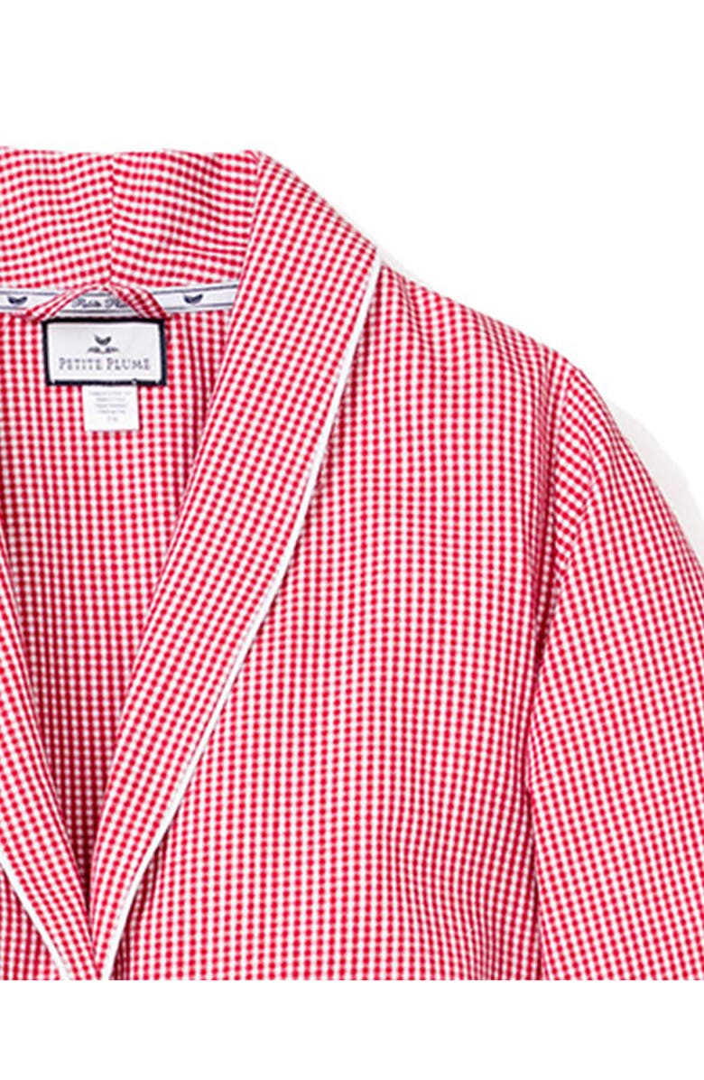 Petite Plume Kids' Mini Gingham Flannel Robe, Alternate, color, 