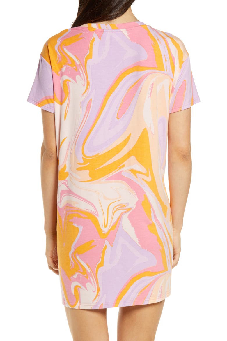 Oversize Sleep T-Shirt, Alternate, color, PINK BUBBLEGUM MARBLE WASH