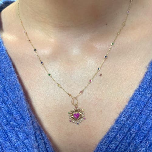 The Lovery Fine Jewelry Rainbow Gemstone Station Necklace