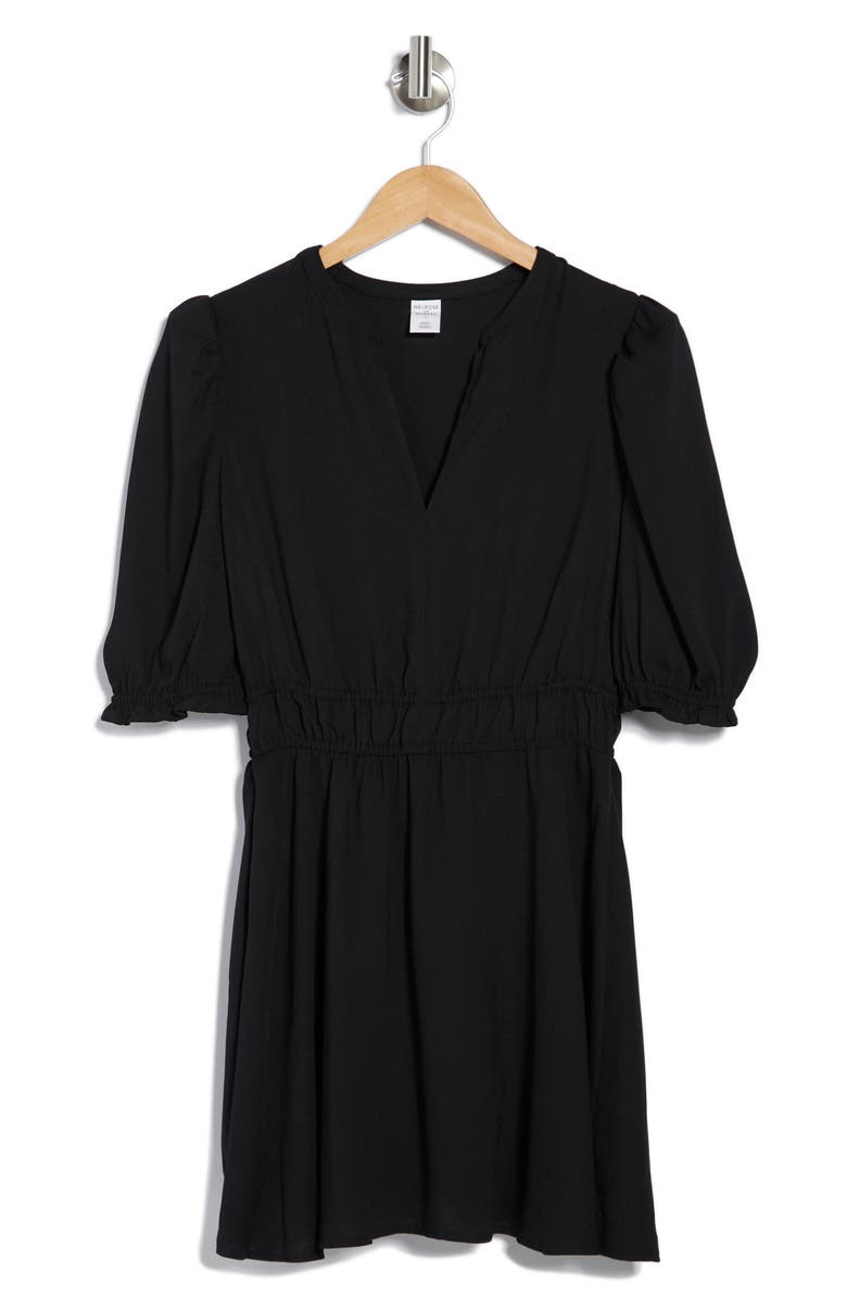 Melrose and Market Smocked Crepe Mini Dress, Alternate, color,