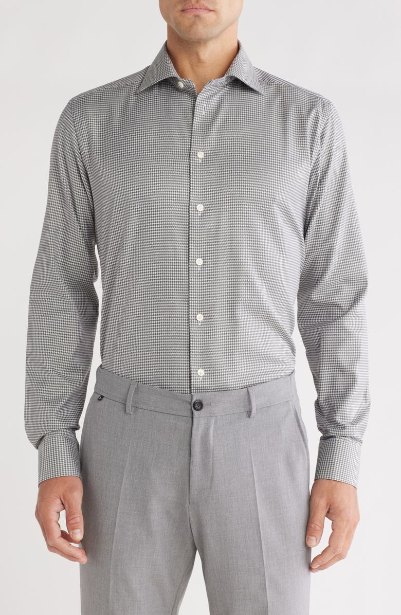 Eton Slim Fit Gingham Cotton Dress Shirt, Main, color, 