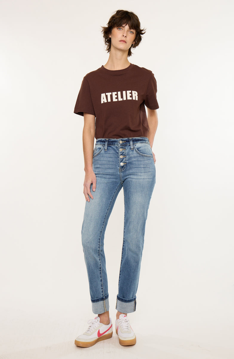 KanCan Noelle Essentials High Rise Skinny Straight Jeans, Alternate, color, Medium Wash