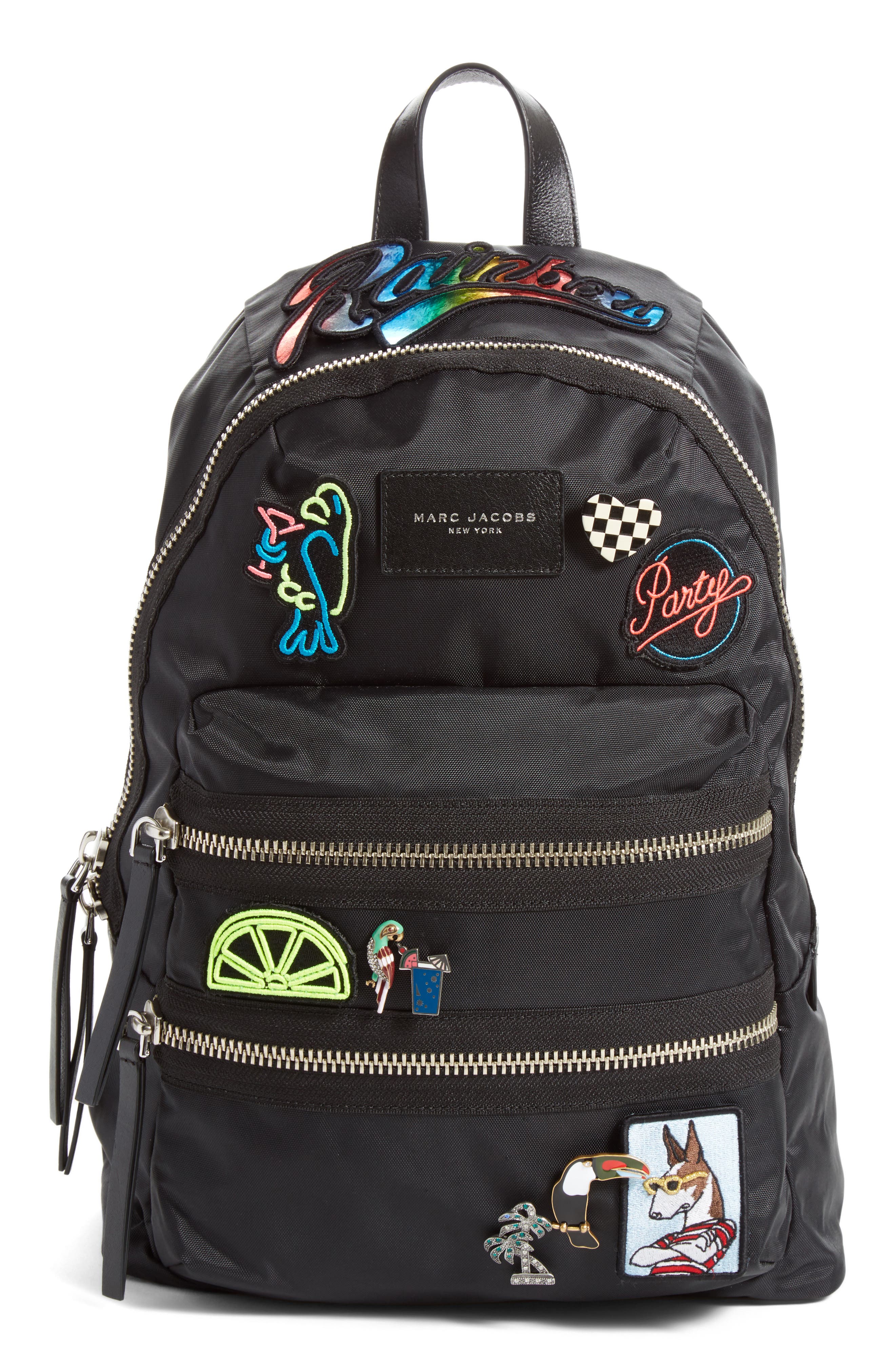 Marc Jacobs 'Biker' Nylon Backpack, Main, color, 