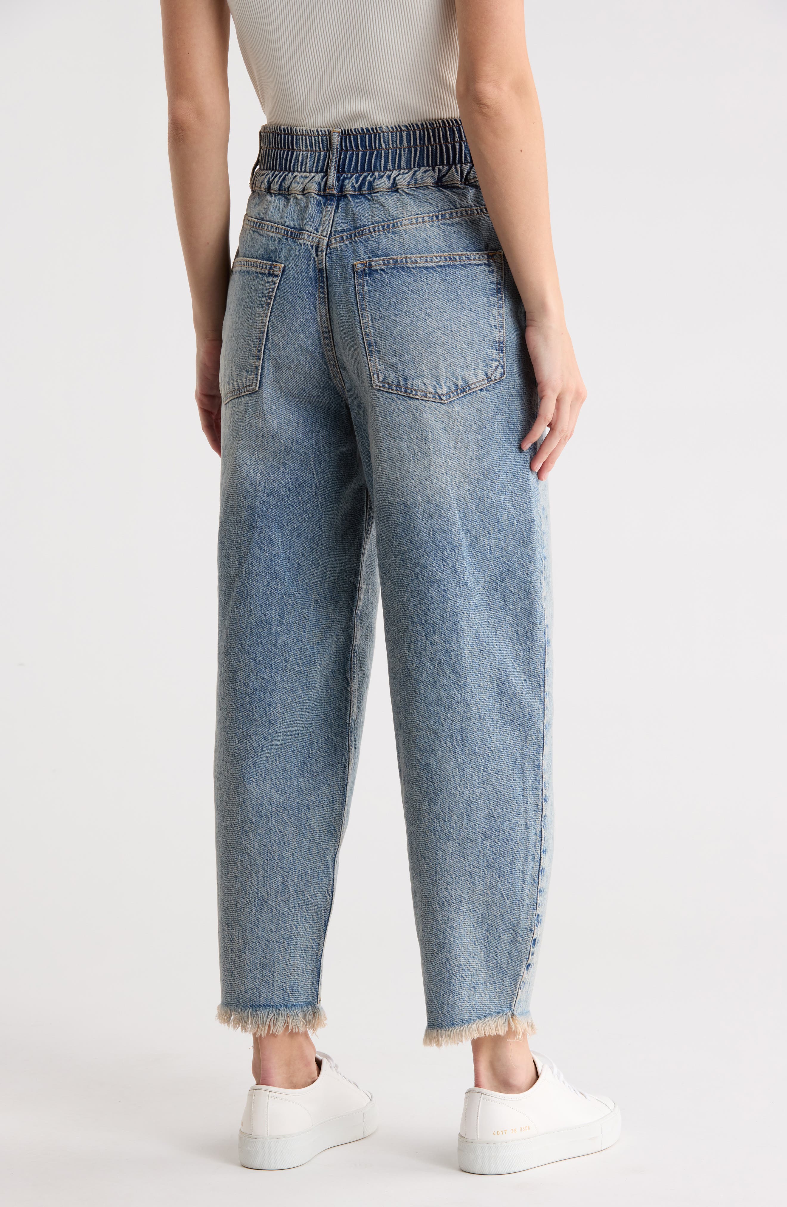 Hailey Fray Hem Barrel Leg Jeans - image 2