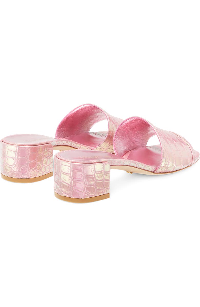 Stuart Weitzman Cayman Croc Embossed Block Heel Sandal, Alternate, color,