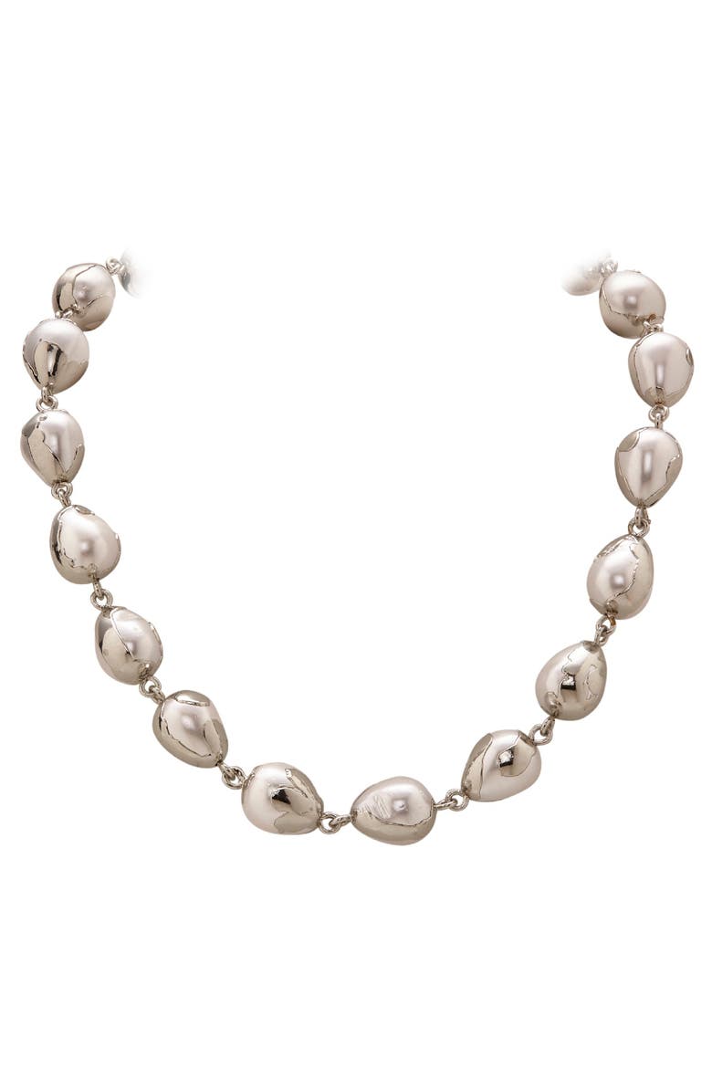 Luna Necklace, Main, color, White Rhodium Plated