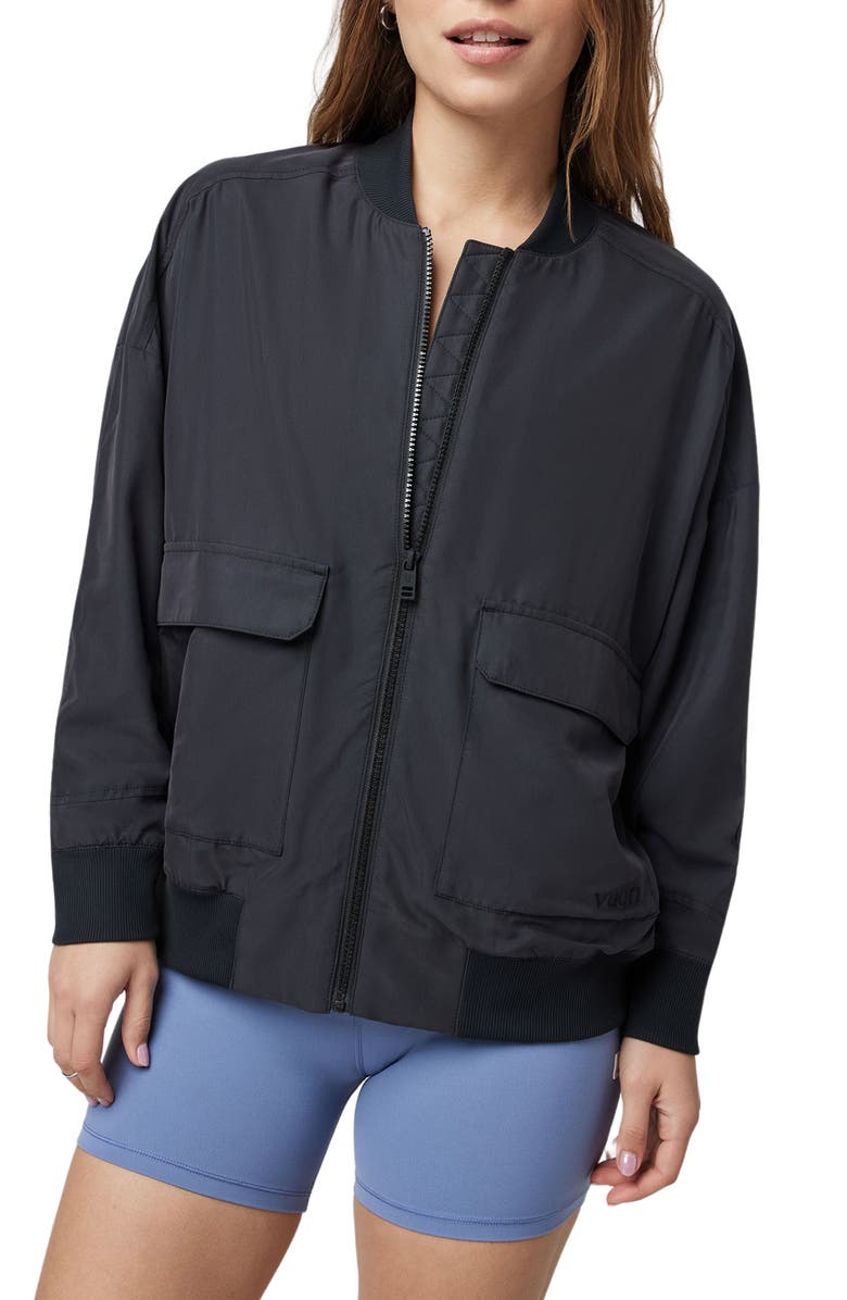 Vuori Capri Bomber Jacket, Main, color, Black