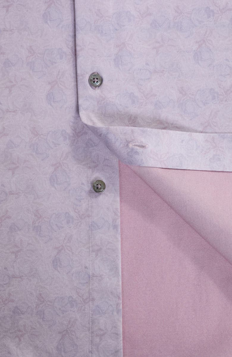 Bugatchi Jimmy OoohCotton<sup>®</sup> Floral Button-Up Shirt, Alternate, color, Wood Rose