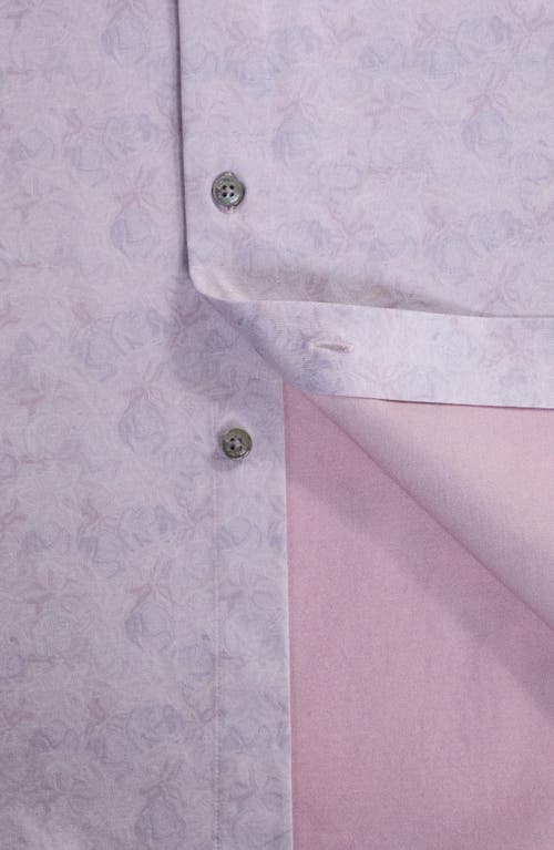 Bugatchi Jimmy Ooohcotton® Floral Button-up Shirt In Purple