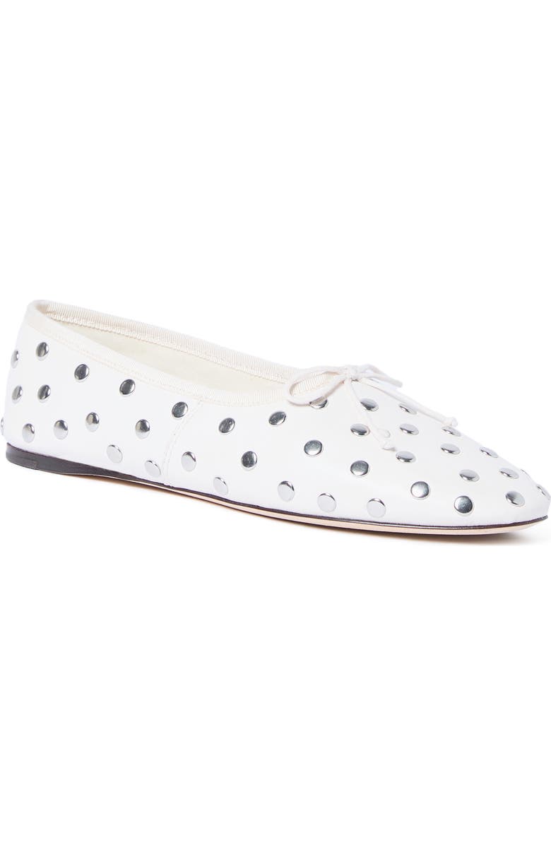 Loeffler Randall Landon Ballet Flat, Main, color, Ecru/ Silver