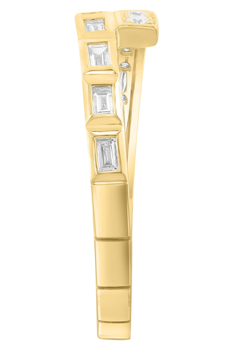 14K Gold Plated Sterling Silver Diamond Band Ring, Alternate, color, GOLD