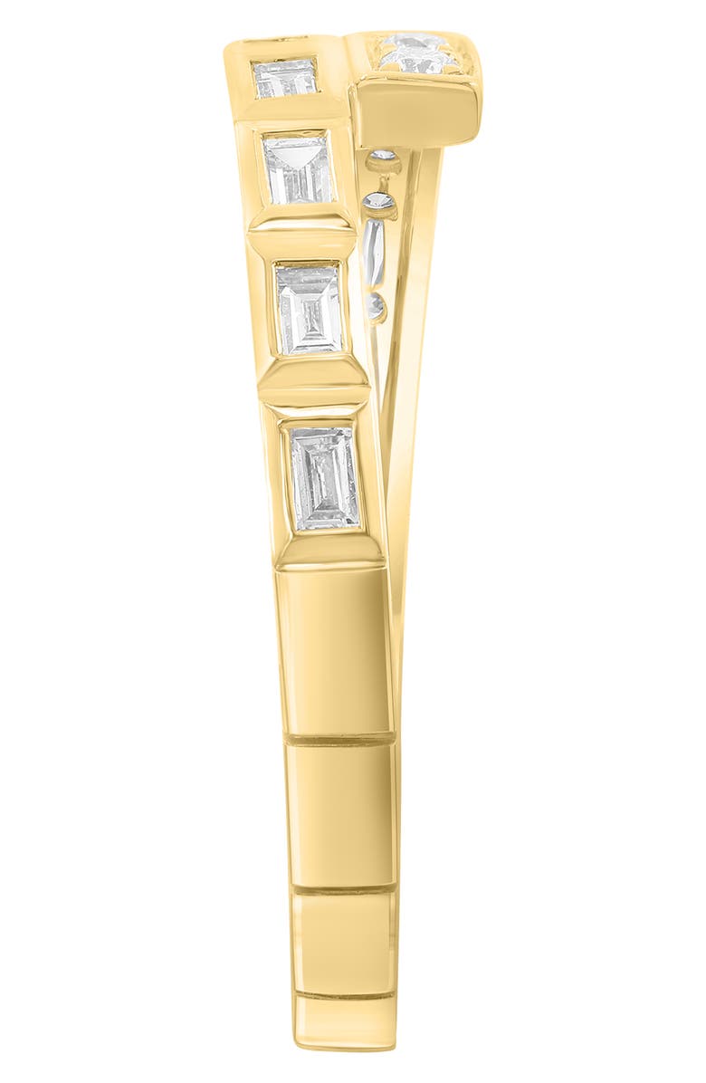 EFFY 14K Gold Plated Sterling Silver Diamond Band Ring, Alternate, color, Gold