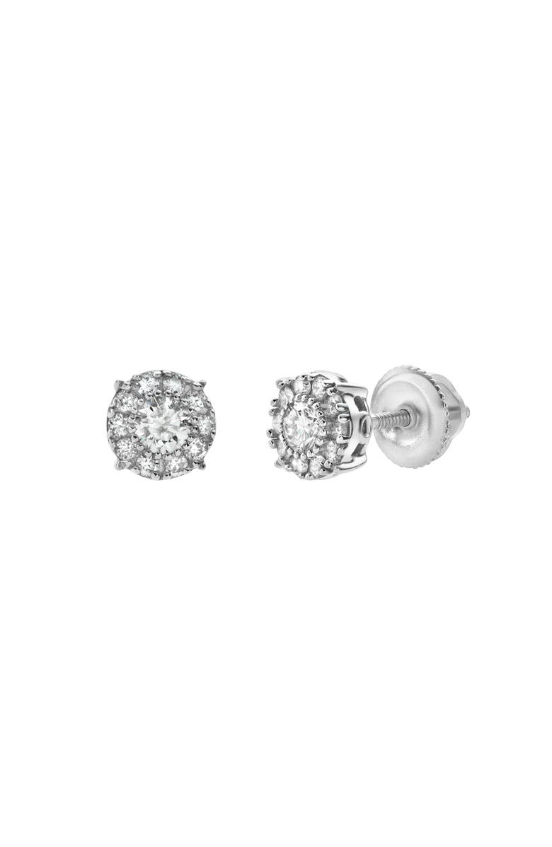 LuvMyJewelry Blazers M 14K Gold Diamond Stud Earrings - 0.35ct., Main, color, 14K White Gold