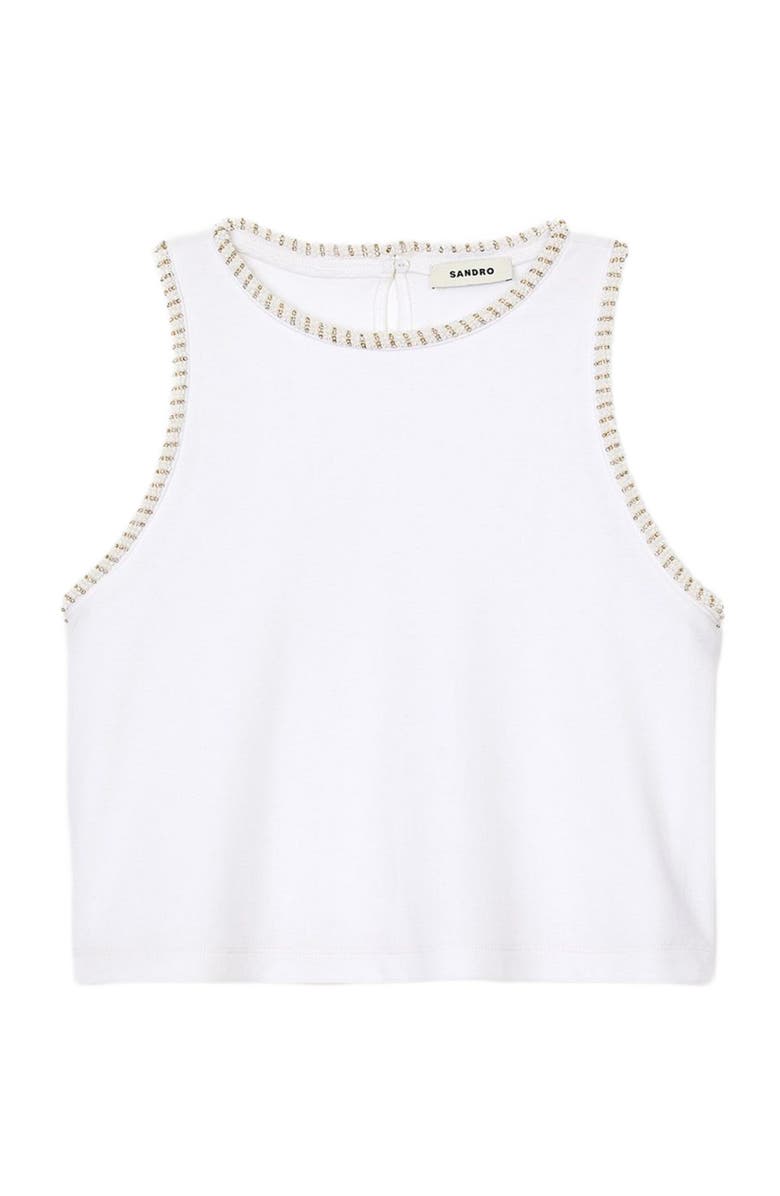 SANDRO Beaded crop top, Alternate, color, 
