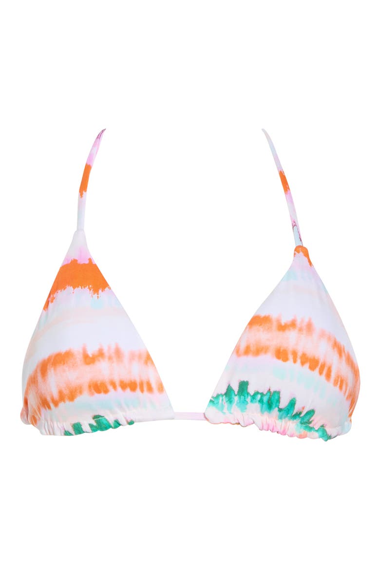 Balmy Tie Dye Triangle Bikini Top, Alternate, color, PINK