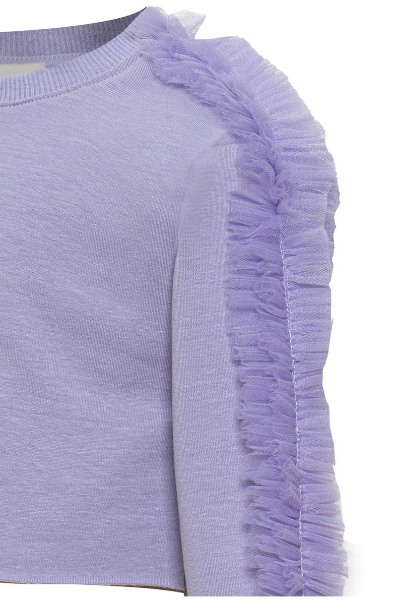 Mini Celebrities Poppy Ruffle Sweatshirt, Alternate, color, Purple Bloom