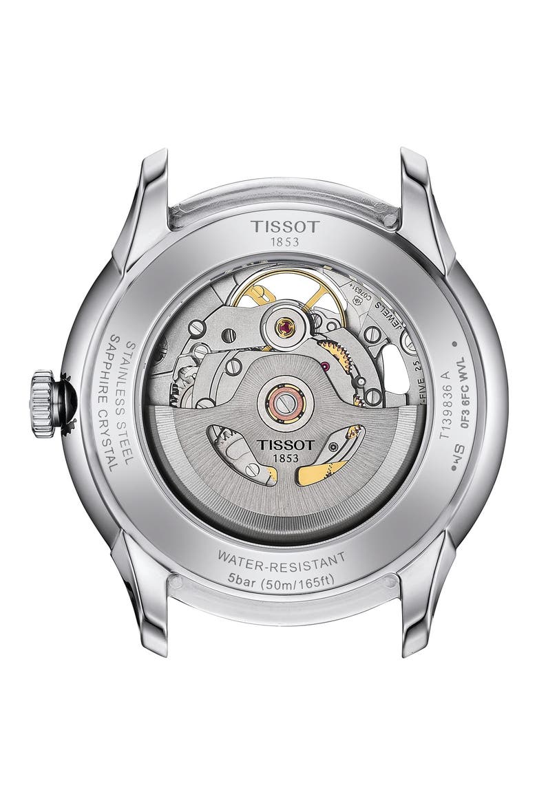 Chemin des Tourelles Leather Strap Watch, 39mm, Alternate, color, GREY/ IVORY