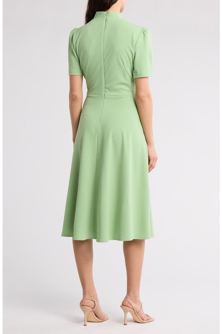 Short Sleeve Necktie Midi Dress, Alternate, color, FAIR GREEN