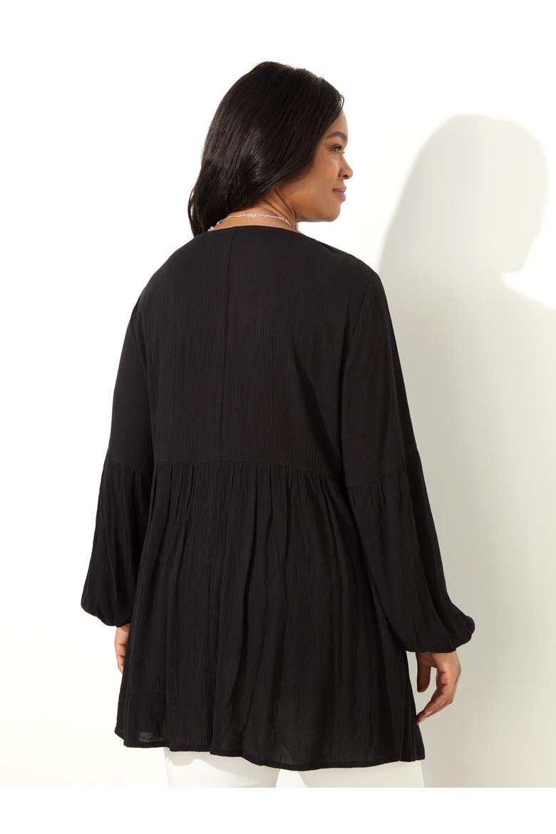 Embroidered Crinkle Tunic, Alternate, color, Black