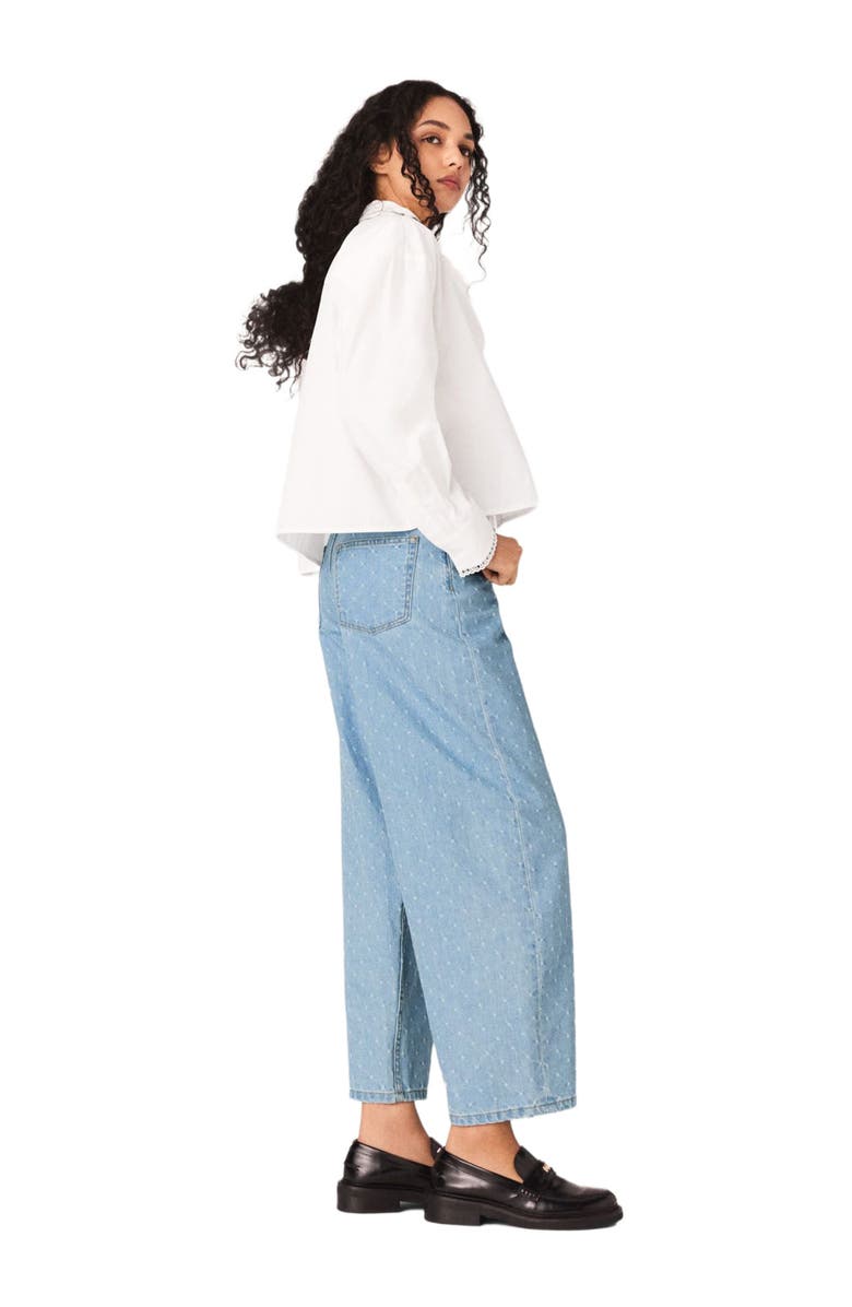 maje Textured balloon jeans, Alternate, color, Blue Sky