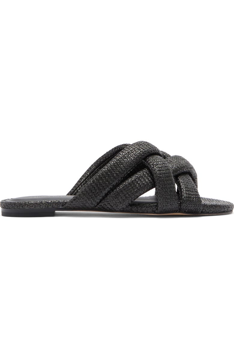 Stuart Weitzman Crossover Raffia Slide Sandal, Alternate, color,
