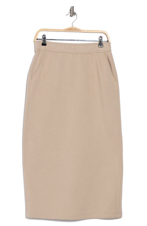 Z By Zella Feather Fleece Midi Skirt In Brown
