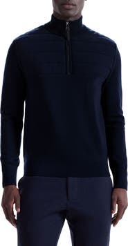 Bugatchi Merino Wool Quarter Zip Polo Sweater