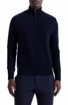 Bugatchi Merino Wool Quarter Zip Polo Sweater