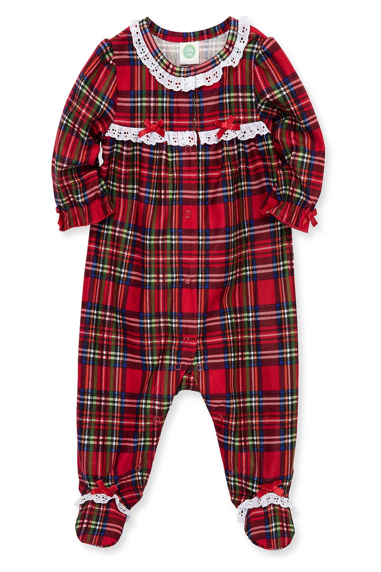 Kids' Plaid Holiday Footie, Alternate, color, PLAID