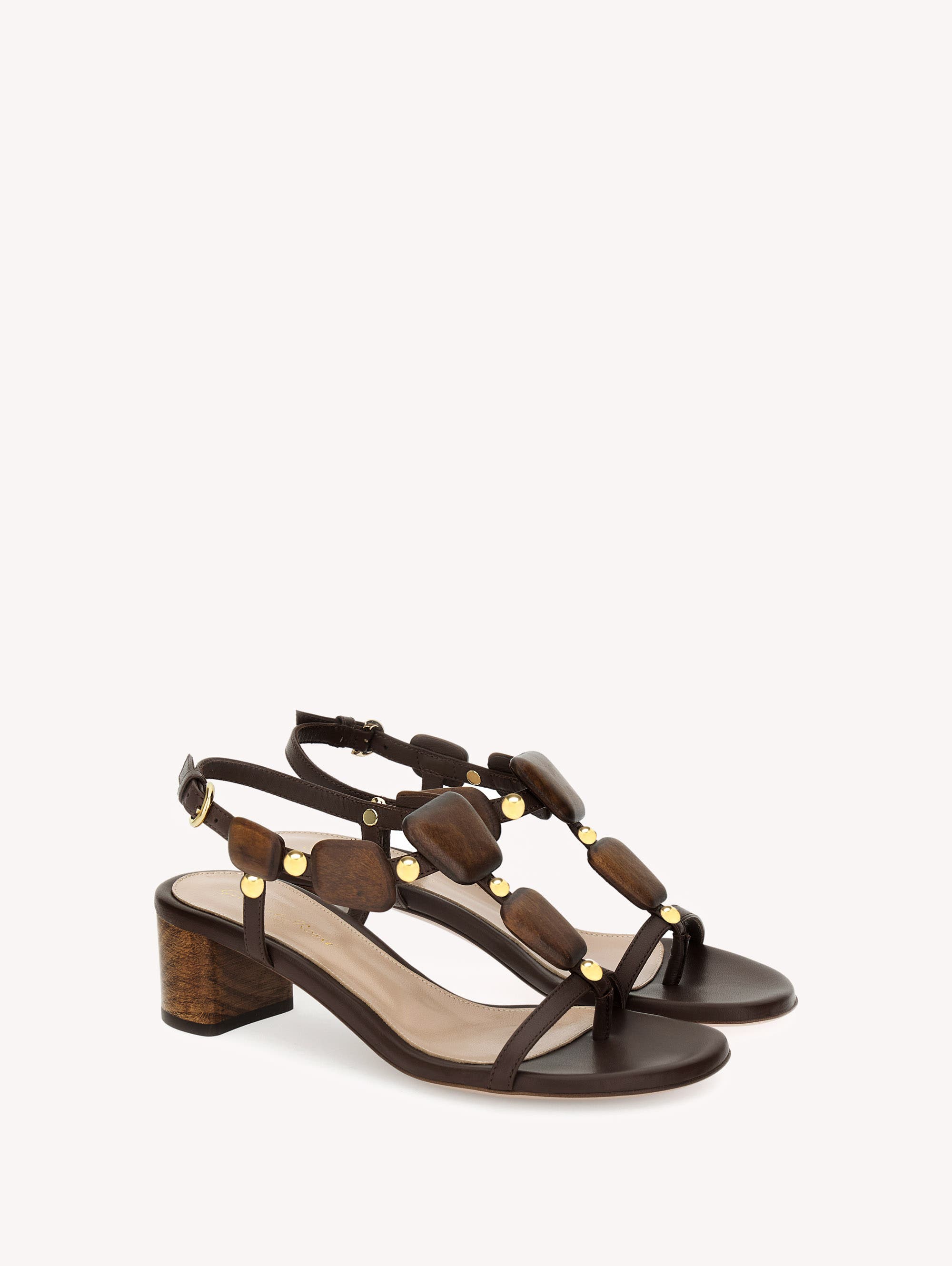 Gianvito Rossi Munduk 45 Sandal, Alternate, color, Dark Brown Lamb Leather