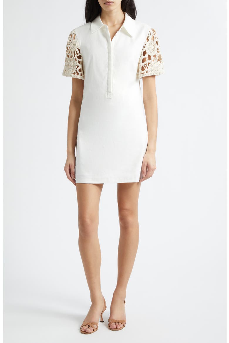 Celine Linen Blend Minidress, Main, color, IVORY