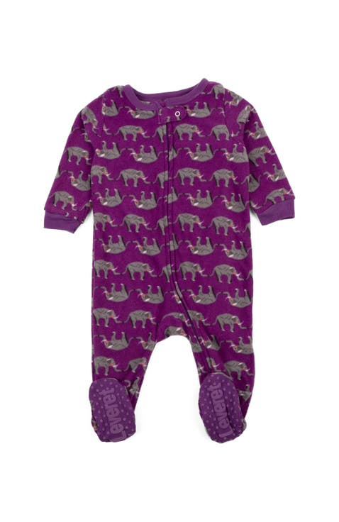 Footed Fleece Printed Holiday Pajamas (Baby)