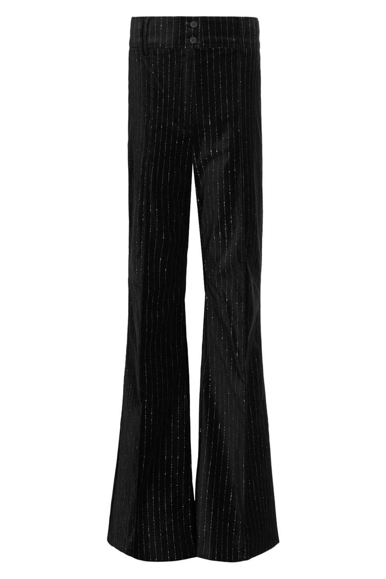 Sevenh Metallic Flare Velvet Pants, Alternate, color, BLACK