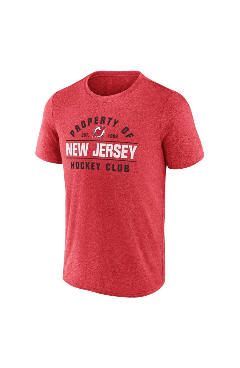 FANATICS Men's Fanatics Heather Red New Jersey Devils Property Of T-Shirt, Alternate, color, Heather Red