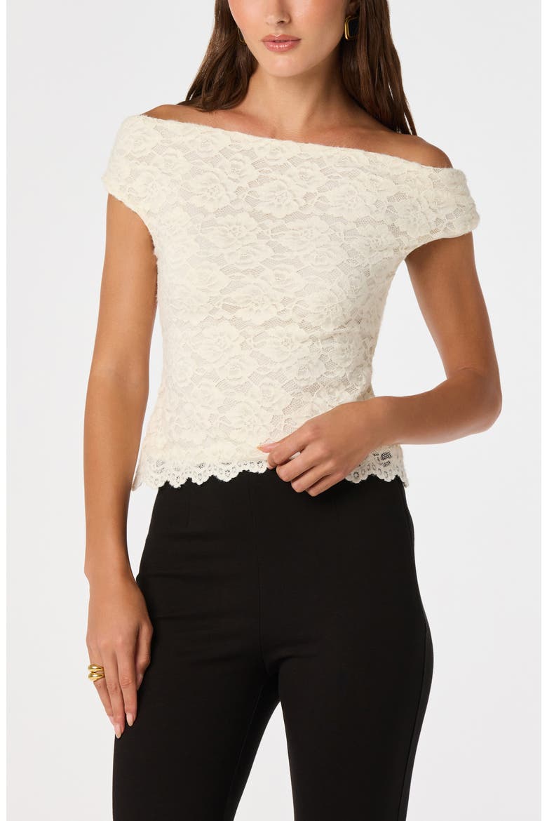 Myranda Off the Shoulder Lace Top, Main, color, CREAM