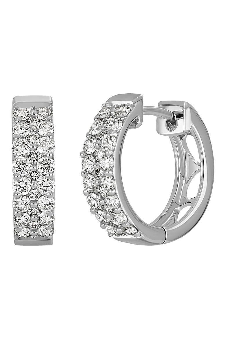 Audrey Diamond Hoop Earrings (Nordstrom Exclusive), Main, color, WHITE