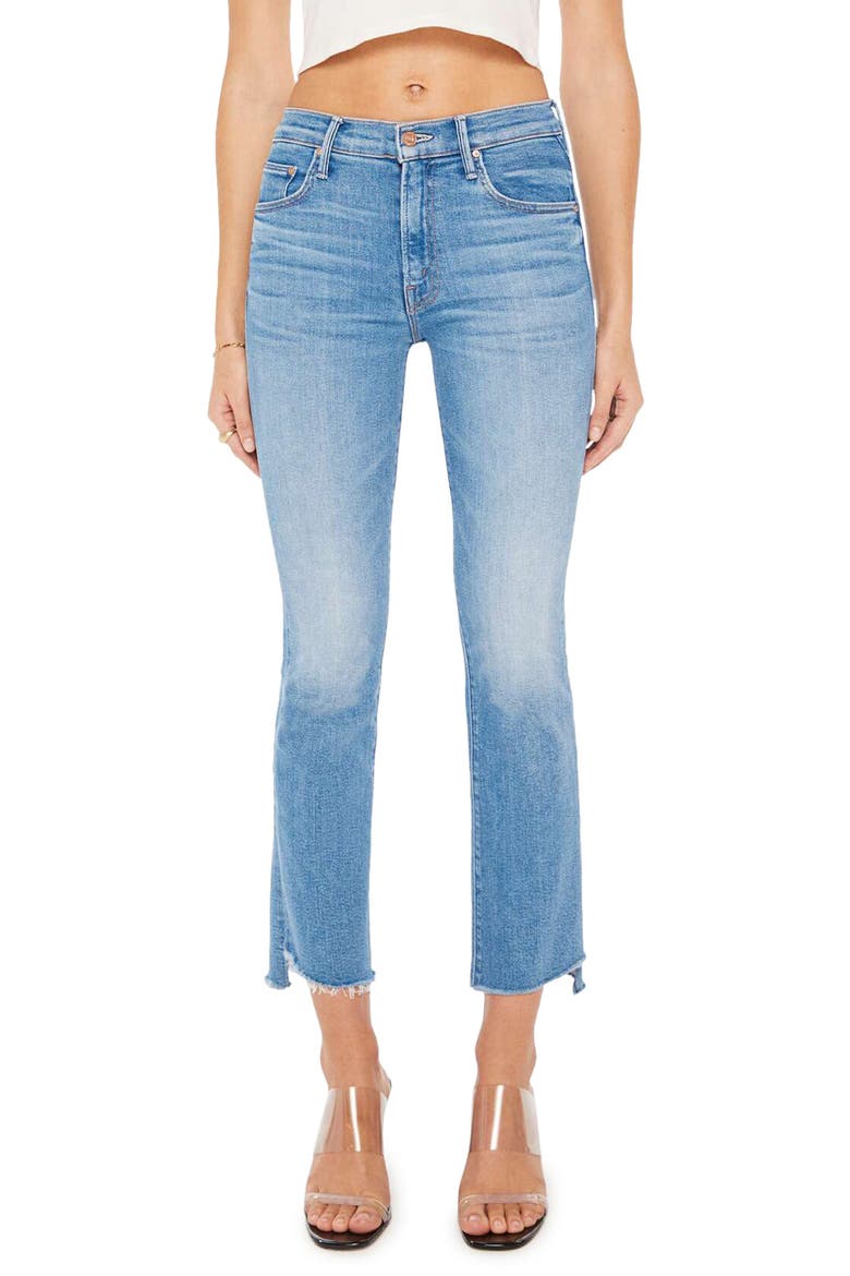 The Insider High Waist Step Frayed Hem Crop Jeans, Main, color, OUT OF THE BLUE