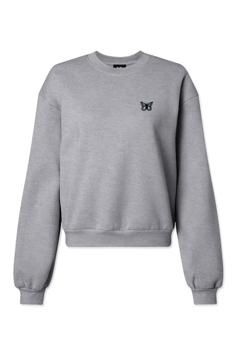 Butterfly Relaxed Sweatshirt, Main, color, Heather Gray