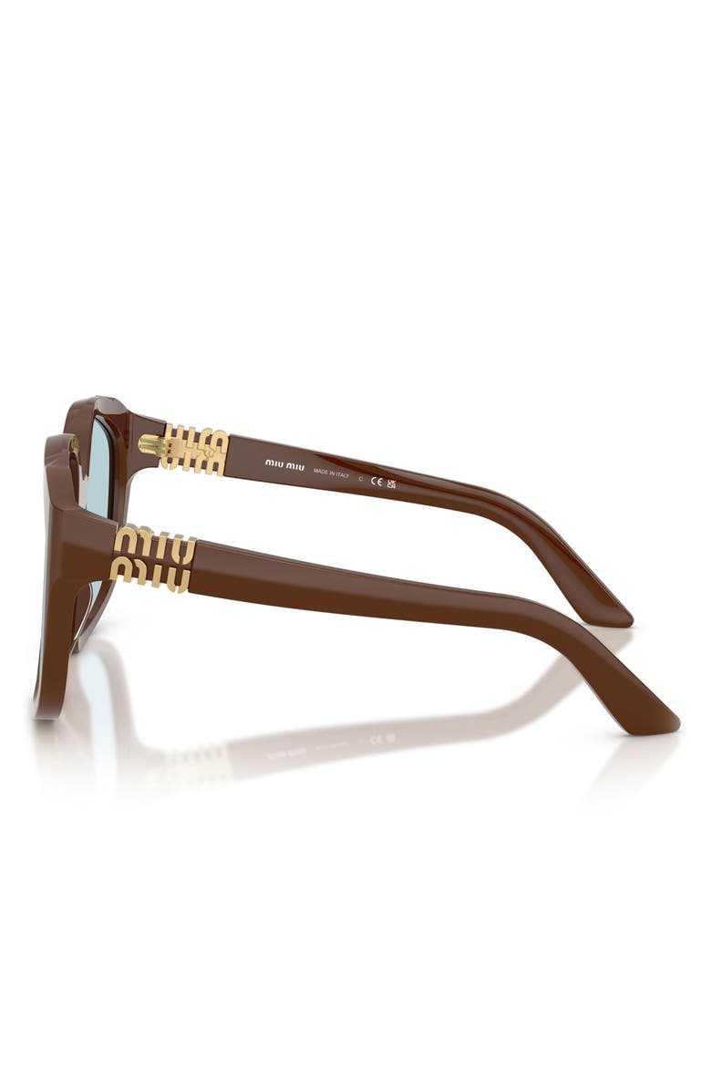 Miu Miu 59mm Polarized Irregular Sunglasses, Alternate, color, Chocolate / Light Blue