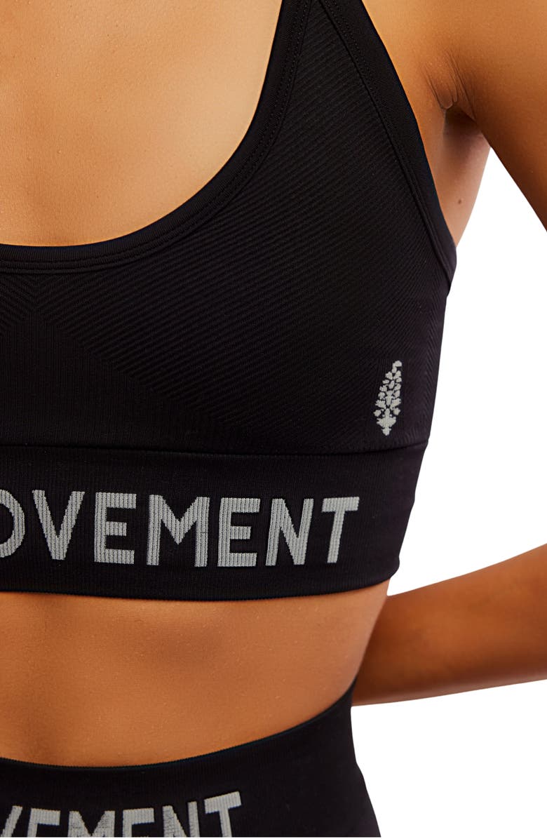Free People FP Movement Long Haul Logo Sports Bra, Alternate, color, 