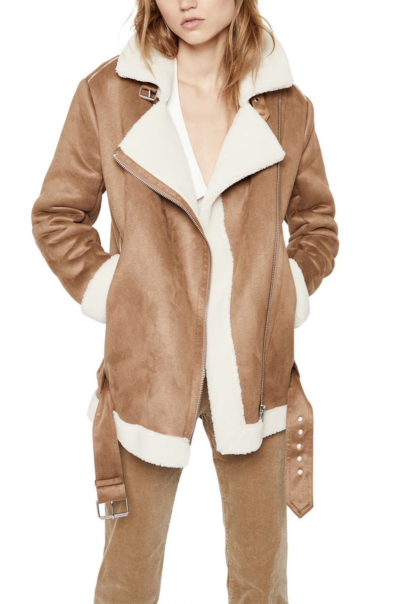 Bardot Faux Shearling Jacket, Alternate, color, 