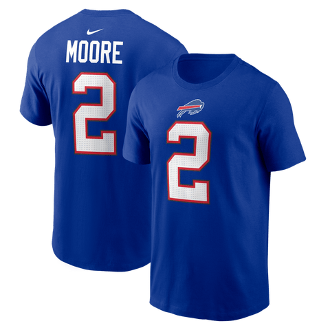 Men's Nike D.J. Moore Royal Buffalo Bills Name & Number T-Shirt