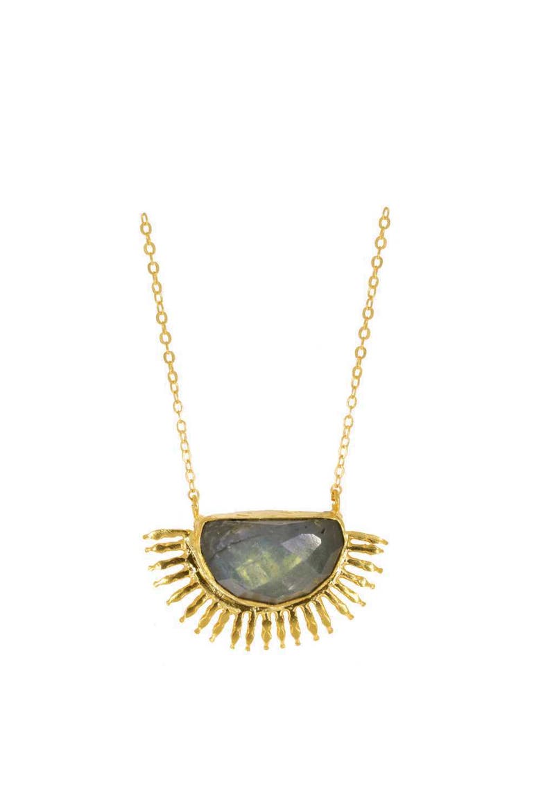 Sunrise Labradorite Pendant Necklace, Main, color, Brass