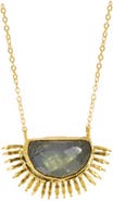Ottoman Hands Sunrise Labradorite Pendant Necklace