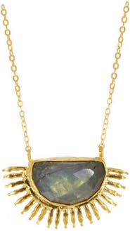 Ottoman Hands Sunrise Labradorite Pendant Necklace