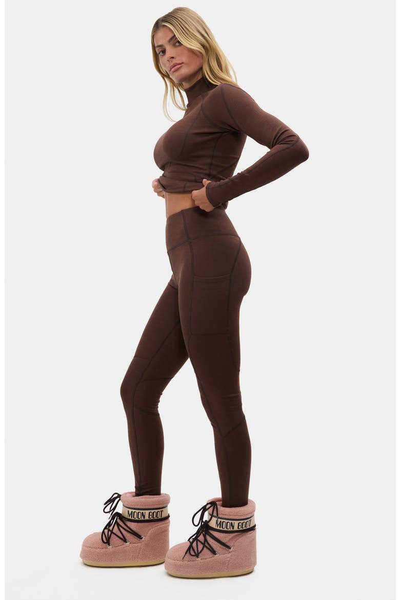Hallie High Waist Leggings, Alternate, color, SPIKED COCOA