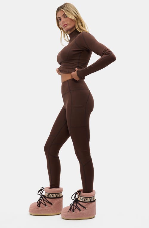 Halfdays Hallie High Waist Leggings In Brown